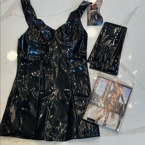 Allure Glossy Black Dress Set
